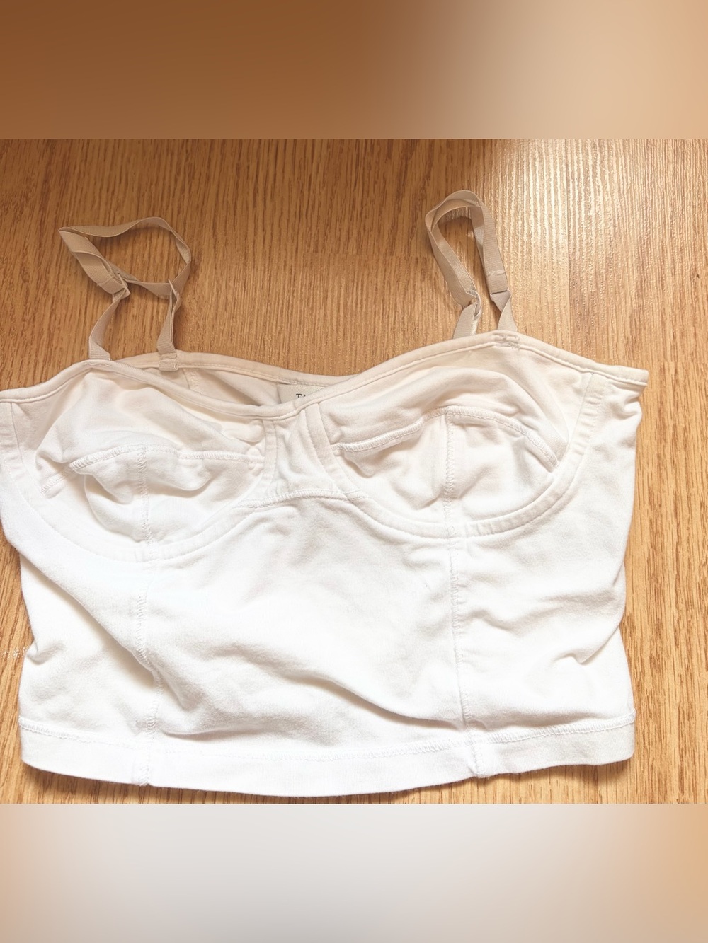 Aritzia Talula White Longline Bustier Bralette Tank Top